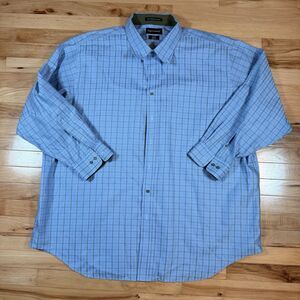 Paul Frederick Non-Iron 2 Ply Cotton Plaid Mens Long Sleeve Dress Shirt 20x35